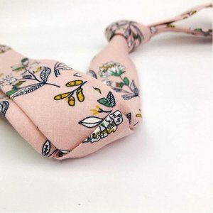NEW Men's Cotton Floral Neck Tie 2.56'' Printed Skinny Tie - 04 Pink Floral